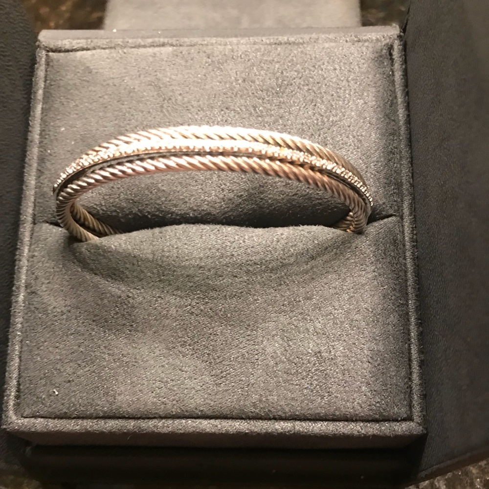 SOLD***David Yurman diamond cable bracelet.